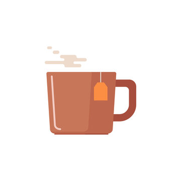 Flat design tea cup vector graphics
