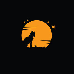 Vector cat silhouette logo