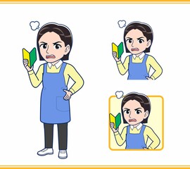 エプロンをした幼稚園の教諭