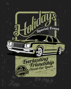 special holiday events, car vector illustration