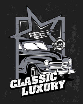 classic is luxurious, car vector illustration