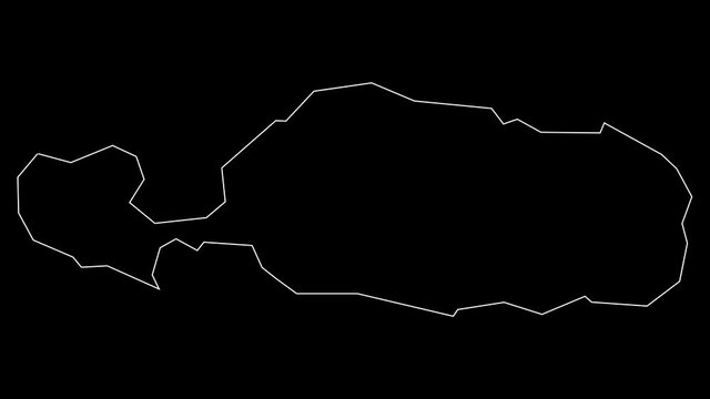 Rotuma Island map of Fiji Islands outline animation