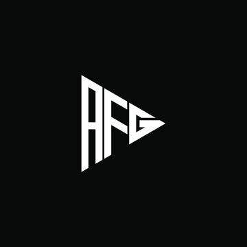 A F G letter logo abstract design on black color background. afg alphabet
