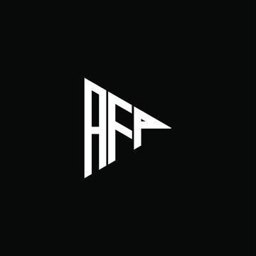 A F P letter logo abstract design on black color background. afp alphabet