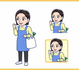 エプロンをした幼稚園の教諭