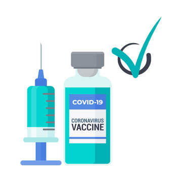 Facts And Myths About COVID Vaccines. Vector Flat Illustration.