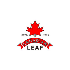 Fototapeta na wymiar Red Maple Leaf, Canada Leaf Logo