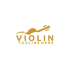 Silhouette of Golden Violin Cello Fiddle Contrabass Illustration