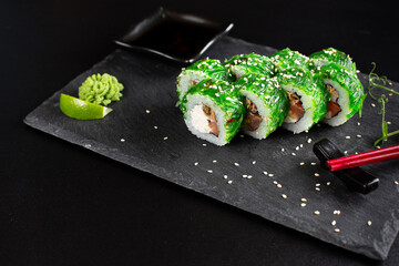 japanese sushi food. Maki ands rolls with tuna.