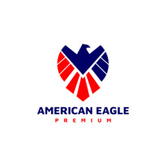 American Eagle Flag Logo Design Vector Icon Template Inspiration