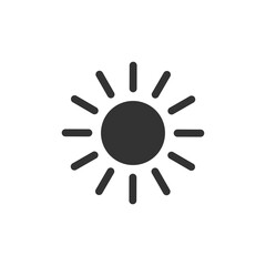 Obraz premium Sun icon. Black sun silhouette. Warm weather symbol. Vector isolated on white.