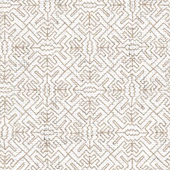 Seamless burlap with white paint pattern overlay. High quality illustration. Real burlap fabric texture with digital pattern on top for print in various surface design uses. Great for interiors.
