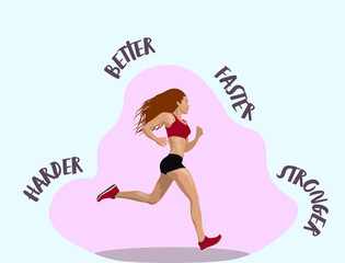 Running girls. Girls doing outdoor run with sport outwear and sneakers. Healthy lifestyle. Fitness.