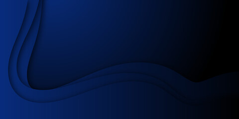 Modern simple business dark blue wave abstract background with overlap layers. Modern vector abstract background for wallpaper, business brochure cover, list, page, book, card, banner, sheet, album