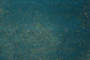 Green texture with gold cracks. Abstract background.