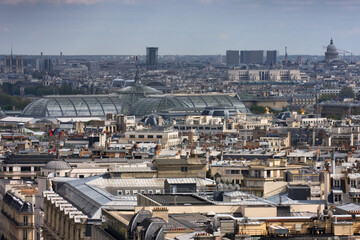 View to Paris roofs from the Arc de Triomphe. France. - 417604568