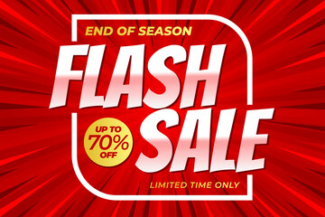 Flash sale banner template for clearance, discount, special offer