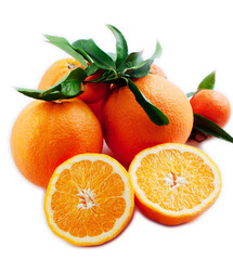 Oranges isolated on white. High quality photo.