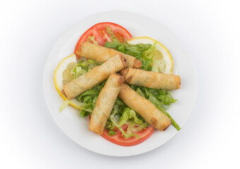 Crunchy crispy cheese rolls isolated on white background, Cheese Rolls on white, Clipping path included.