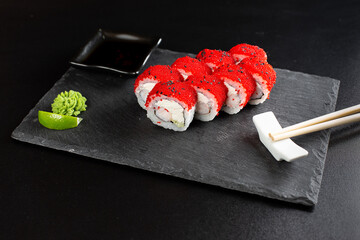 japanese sushi food. Maki ands rolls with tuna.