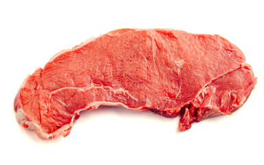 Raw beef steak isolated on white background. High quality photo