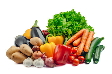 Fresh vegetables isolated on white. High quality photo.