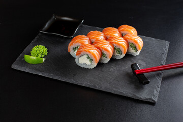 japanese sushi food. Maki ands rolls with tuna.