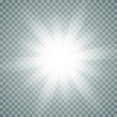 Vector glow light effect. Star burst isolated on transparent.