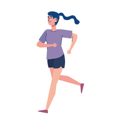 young athletic girl running character vector illustration design