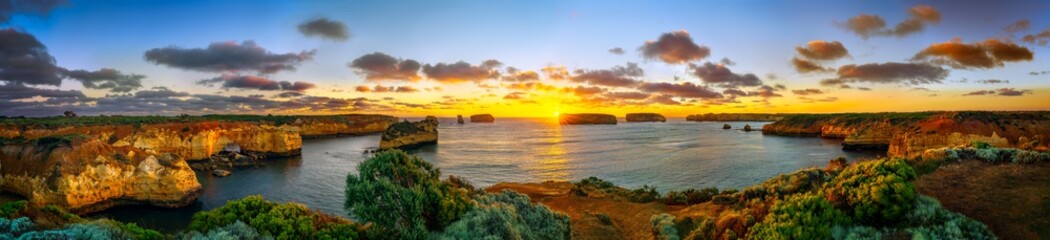 sunset at bay of islands, great ocean road, victory, australia - obrazy, fototapety, plakaty