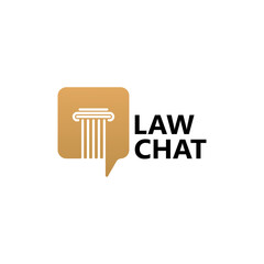 Law pillar chat logo template design