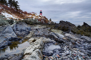 West Quoddy Head Light,  Lubec, Maine, is the easternmost point of the contiguous United States.