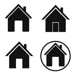 Home icons, house symbols, flat graphic design template, web signs, vector illustration