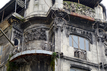 abandoned art nouveau building. High quality photo
