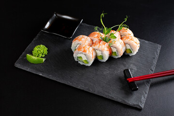 japanese sushi food. Maki ands rolls with tuna.