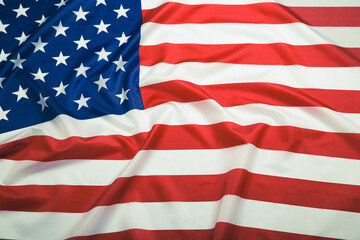 Fototapeta premium Close Up American Flag wave, Memorial Day or 4th of July, studio shot