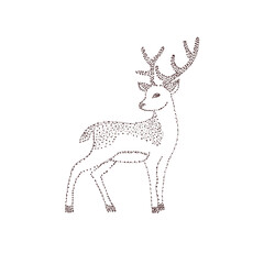 Silhouette of a forest wild deer. Minimal style. Sketch. Animal  concept perfect for cards, party invitations, posters, stickers, clothing. Abstract vector illustration.