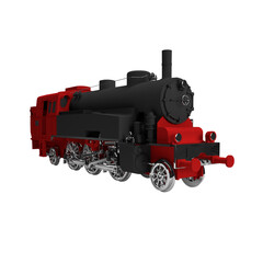 Fototapeta na wymiar steam locomotive on white background