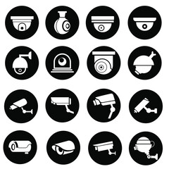 Modern CCTV icon vector set. Webcam illustration sign collection. observation symbol.