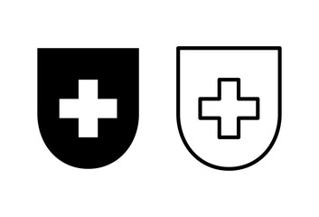 Health insurance icon set. Insurance health document icon