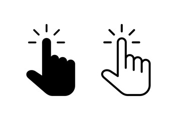 Hand cursor icon set. cursor icon vector. hand cursor icon click