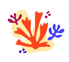Fototapeta premium Vector contemporary composition with aesthetic hand drawn abstract leaves and fluid shape forms. Creative Matisse inspired floral illustration. Childish scandinavian background, wallpaper, print