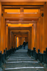 日本京都伏見稲荷大社の千本鳥居