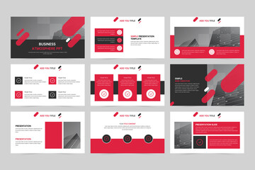 Red geometric creative business promotion presentation presentation slides