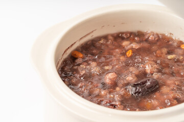 Fresh rice congee with pure white background