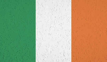 Grunge Ireland flag. Ireland flag with waving grunge texture.