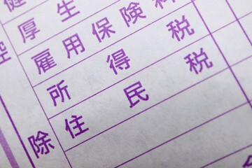 給与明細の所得税と住民税の欄