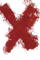 Dickes, gemaltes, rotes Kreuz