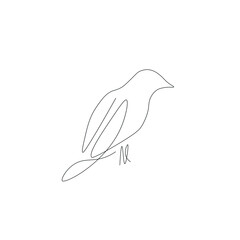Bird silhouette drawing, vector illustration