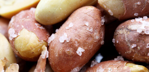 close-up organic and salted peanuts